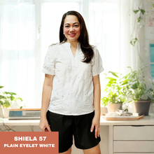 Load image into Gallery viewer, SHIELA BLOUSE 0057 - EYELET WHITE