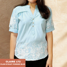 Load image into Gallery viewer, CLAIRE BLOUSE 0172  - EYELET POWDER BLUE