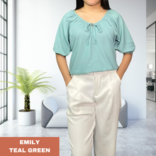 Load image into Gallery viewer, EMILY  BLOUSE 0006- PLAIN TEAL GREEN