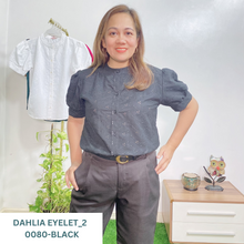 Load image into Gallery viewer, DAHLIA BLOUSE 0080 - EYELET_2  BLACK