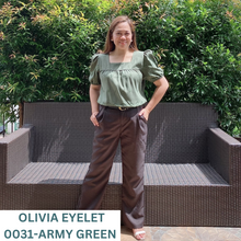 Load image into Gallery viewer, OLIVIA 0031 - EYELET SINEPHA ARMY GREEN