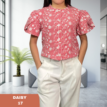 Load image into Gallery viewer, DAISY BLOUSE 0017-CHECKERED RED
