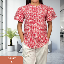 Load image into Gallery viewer, DAISY BLOUSE 0017-CHECKERED RED