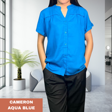 Load image into Gallery viewer, CAMERON BLOUSE 0006- PLAIN AQUA BLUE