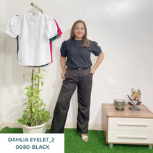 Load image into Gallery viewer, DAHLIA BLOUSE 0080 - EYELET_2  BLACK