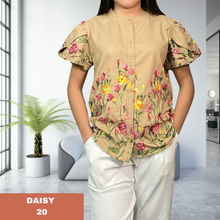 Load image into Gallery viewer, DAISY BLOUSE 0020-EMBROIDERED BROWN