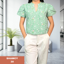 Load image into Gallery viewer, SHAMCY BLOUSE 0030-EYELET TEAL GREEN