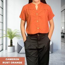 Load image into Gallery viewer, CAMERON BLOUSE 0005-PLAIN RUST ORANGE