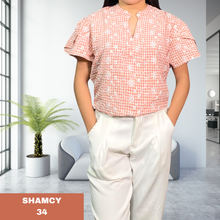 Load image into Gallery viewer, SHAMCY BLOUSE 0034-CHECKERED PINK