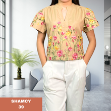 Load image into Gallery viewer, SHAMCY BLOUSE 0039- EMBROID BROWN