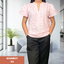 Load image into Gallery viewer, SHAMCY BLOUSE 0042- EYELET PINK/WHITE