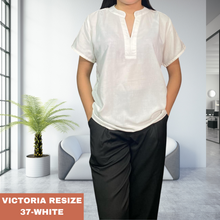 Load image into Gallery viewer, VICTORIA RESIZE BLOUSE 0037-PLAIN WHITE
