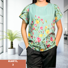 Load image into Gallery viewer, KARYL  BLOUSE 0003-EMBROIDERED TEAL GREEN