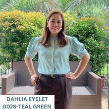 Load image into Gallery viewer, DAHLIA BLOUSE 0078 -  EYELET SINEPHA TEAL GREEN
