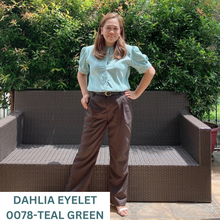 Load image into Gallery viewer, DAHLIA BLOUSE 0078 -  EYELET SINEPHA TEAL GREEN