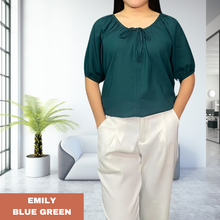 Load image into Gallery viewer, EMILY  BLOUSE 0003- PLAIN BLUE GREEN