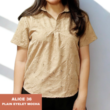 Load image into Gallery viewer, ALICE BLOUSE 0036 - EYELET MOCHA