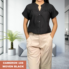 Load image into Gallery viewer, CAMERON BLOUSE 0108 - COTTON WOVEN BLACK