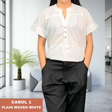Load image into Gallery viewer, CAROL BLOUSE 0001 - PLAIN WHITE