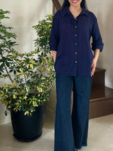 Load image into Gallery viewer, ANGELINE BLOUSE 0004 - PLAIN COTTON BLUE(LOOSE FIT)
