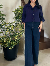 Load image into Gallery viewer, ANGELINE BLOUSE 0004 - PLAIN COTTON BLUE(LOOSE FIT)