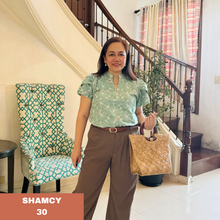 Load image into Gallery viewer, SHAMCY BLOUSE 0030-EYELET TEAL GREEN