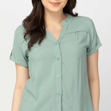 Load image into Gallery viewer, CAMERON BLOUSE 0019 - PLAIN TEAL GREEN
