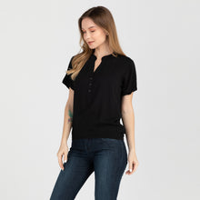 Load image into Gallery viewer, FRANCINE BLOUSE 0019-PLAIN BLACK