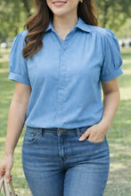 Load image into Gallery viewer, JASMINE  BLOUSE 0003 - PLAIN DUSTY BLUE