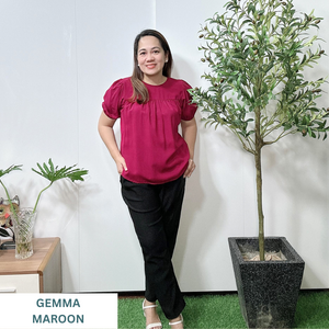 GEMMA  BLOUSE 0009-PLAIN MAROON