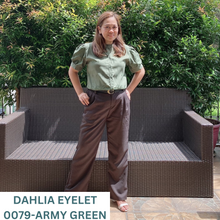 Load image into Gallery viewer, DAHLIA BLOUSE 0079 - EYELET SINEPHA ARMY GREEN