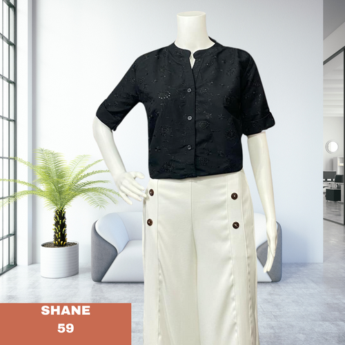 SHANE BLOUSE 0059-EYELET BLACK