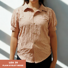 Load image into Gallery viewer, LEA BLOUSE 0039-EYELET BEIGE