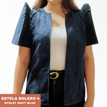Load image into Gallery viewer, ESTELA FILIPINIANA BOLERO 0004 - EYELET NAVY BLUE