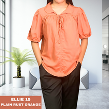 Load image into Gallery viewer, ELLIE BLOUSE 0015 - PLAIN RUST ORANGE