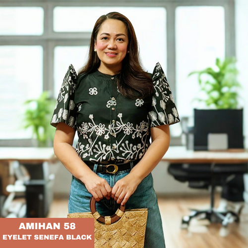 AMIHAN BLOUSE 0058 - EYELET SENEFA BLACK