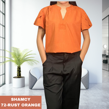 Load image into Gallery viewer, SHAMCY BLOUSE 0072 - PLAIN RUST ORANGE