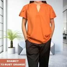 Load image into Gallery viewer, SHAMCY BLOUSE 0072 - PLAIN RUST ORANGE