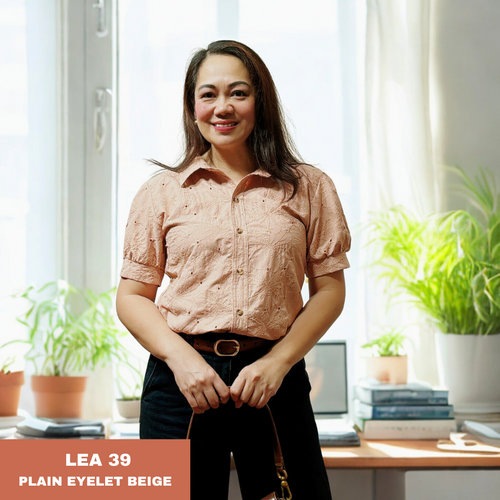 LEA BLOUSE 0039-EYELET BEIGE