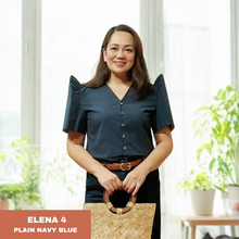 Load image into Gallery viewer, ELENA  BLOUSE 0004- PLAIN NAVY BLUE