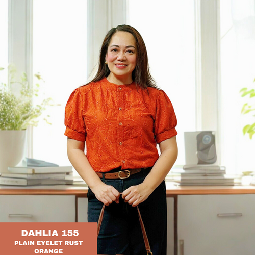 DAHLIA BLOUSE 0155 - EYELET RUST ORANGE