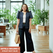 Load image into Gallery viewer, ESTELA FILIPINIANA BOLERO 0004 - EYELET NAVY BLUE