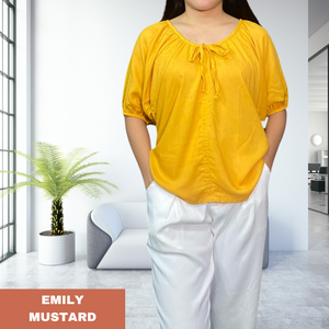 EMILY  BLOUSE 0010- PLAIN MUSTARD