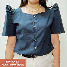 Load image into Gallery viewer, MARIA BLOUSE 0014- PLAIN NAVY BLUE