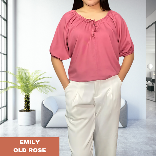 EMILY  BLOUSE 0008- PLAIN OLD ROSE