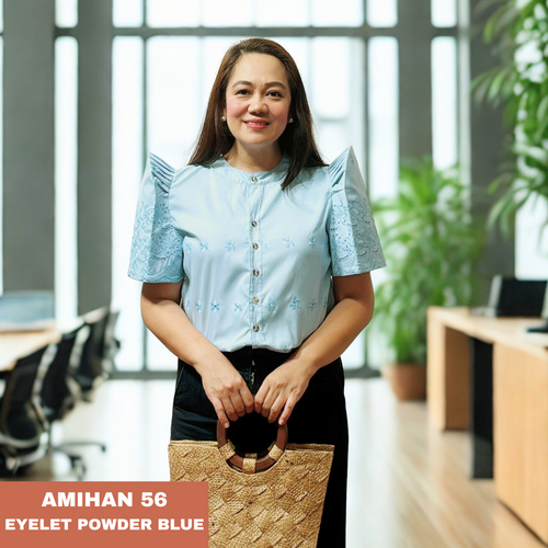 AMIHAN BLOUSE 0056 - EYELET POWDER BLUE