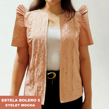 Load image into Gallery viewer, ESTELA FILIPINIANA BOLERO 0005 - EYELET MOCHA