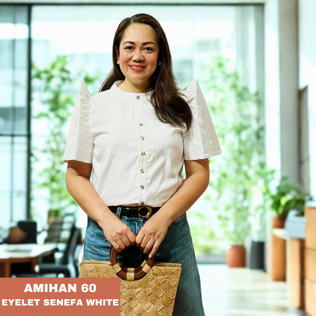 AMIHAN BLOUSE 0060 - EYELET SENEFA WHITE