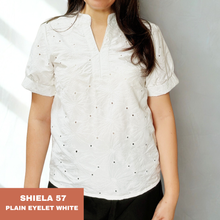 Load image into Gallery viewer, SHIELA BLOUSE 0057 - EYELET WHITE