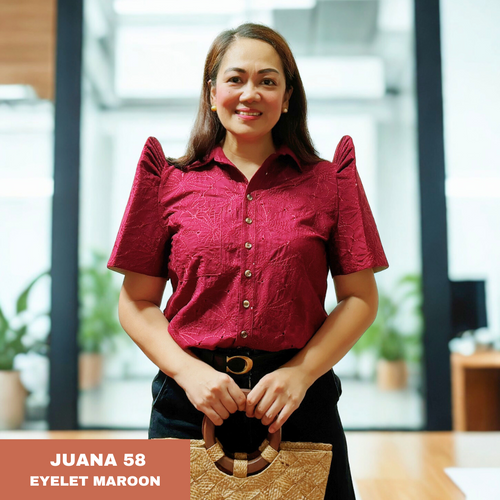 JUANA BLOUSE 0058 - EYELET MAROON